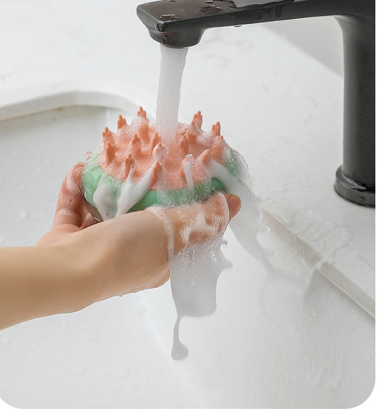 2-in-1 Pet Bath & Massage Brush with Soap Dispenser