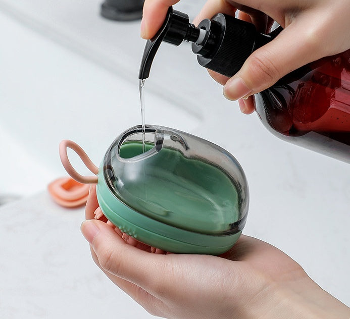 2-in-1 Pet Bath & Massage Brush with Soap Dispenser